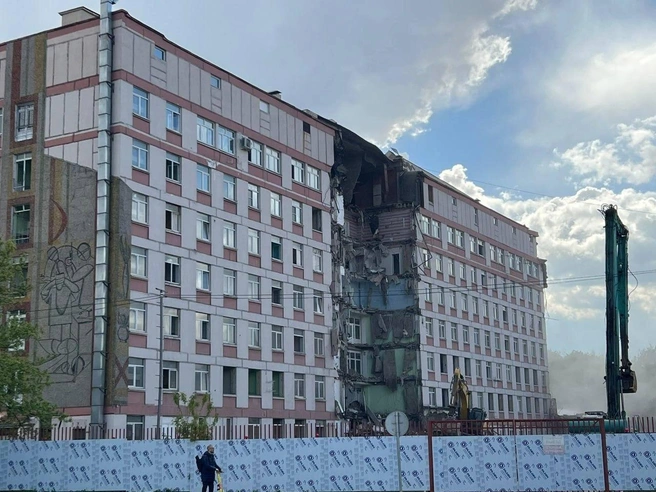 Здание больницы начали сносить в середине мая | Источник: ЮВАО онлайн Москва / T.me
