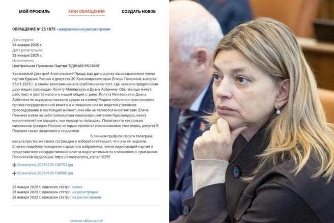 «Почитатель таланта» Лолиты назвала поведение Пензиной недопустимым | Источник: Оксана Сигитова / VK, sobranie.info