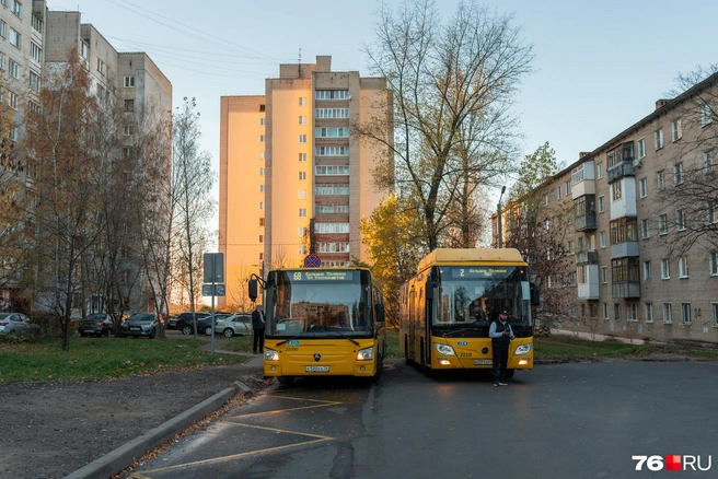Большие Полянки&nbsp;— конечная остановка нескольких автобусных маршрутов | Источник: Александр Куренной / 76.RU