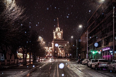 Волгоградский фотограф-любитель снял волшебный снегопад