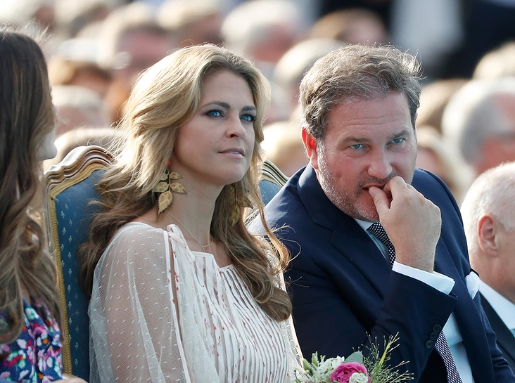 Мадлен и Кристофер на празднествах в честь 41-летия кронпринцессы Виктории, 14 июля 2018 года