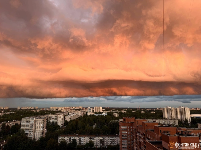 «Невероятно сегодня в небе Петербурга». Посмотрите, какой закат восхитил горожан | Источник: читатель «Фонтанки»