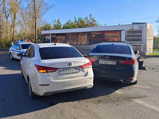 В аварию разом попали три легковушки и автобус | Источник: ТА «Ночные новости»