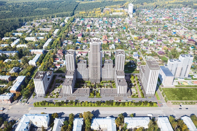 Первый дом и часть второго уже готовы. Новые секции второго сдадут в I квартале 2027 года. Всего здесь запроектировано три дома, три двора и подземный паркинг  | Источник: PRINZIP