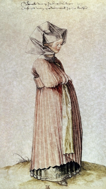 Альбрехт Дюрер «Нюрнбергская женщина, одетая для похода в церковь», XV век