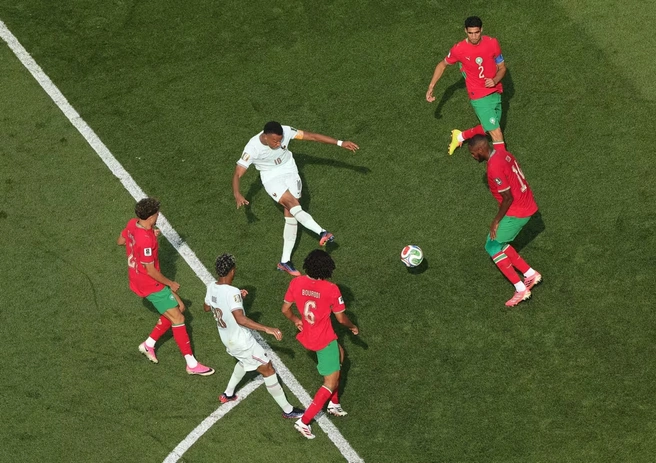 Килиан забивает мяч в ворота сборной Марокко | Источник: Fifa.com