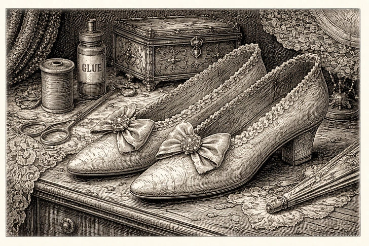 Новость из «Вокруг света» 1886 года: секретъ фабриканта — башмаки изъ бумаги | Источник: ChatGPT