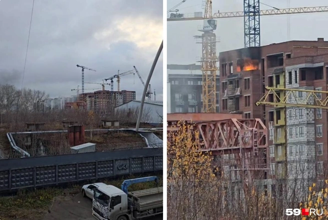 Огонь было видно издалека | Источник: читатель 59.RU