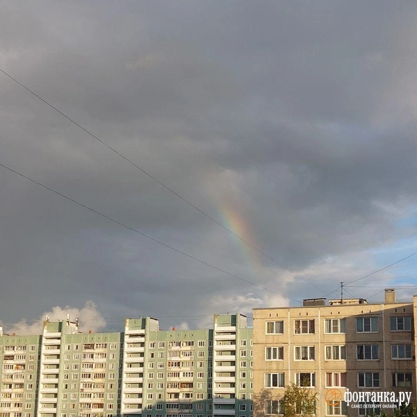 Двойная радуга озарила Петербург после затяжного дождя | Источник: читатель «Фонтанки»