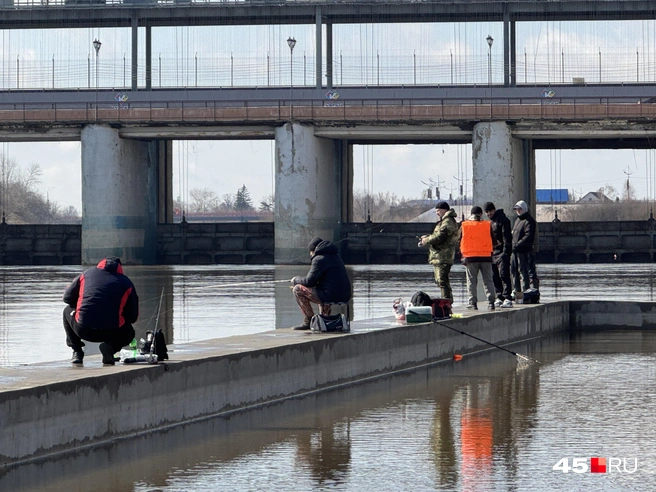 Рыбаков водой не напугать | Источник: Юлия Король / 45.RU