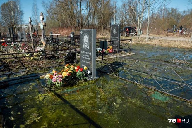 Могилу полностью затопило | Источник: Александр Куренной / 76.RU