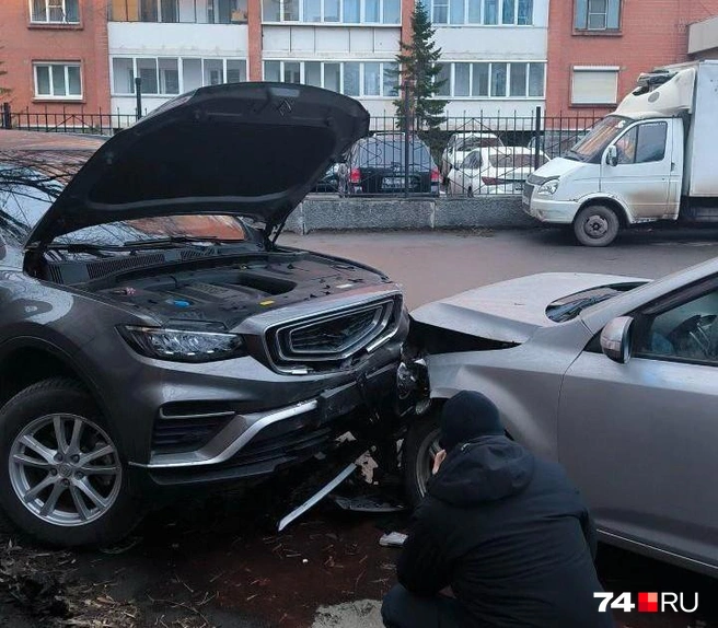 Потом оттормозился о Geely | Источник: читатель 74.RU