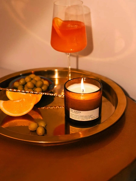 Свеча ароматическая восковая BY KAORI PARTY TIME, аромат Aperol Spritz