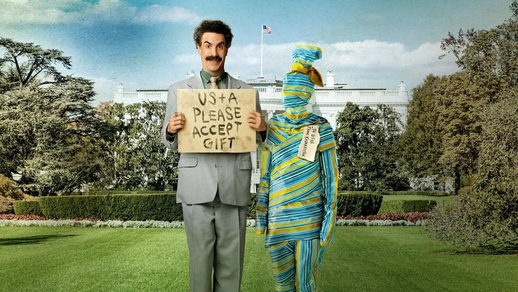 Кадр из фильма Borat: Gift of Pornographic Monkey to Vice Premiere Mikhael Pence to Make Benefit Recently Diminished Nation of Kazakhstan