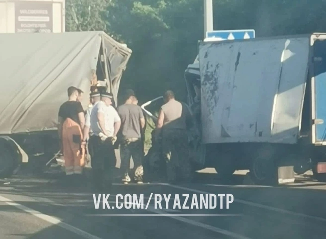 На трассе М5 под Рязанью случилась серьезная авария с участием грузовиков | 62.ru