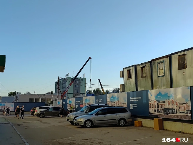 Принты на заборах отчаянно пытаются внести в строительный хаос нотку прекрасного | Источник: Сергей Гендин / 164.RU