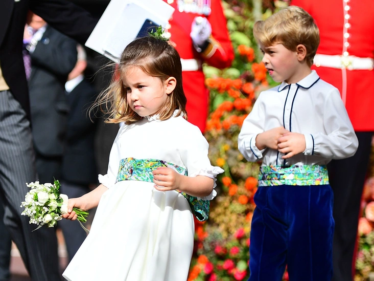 Принцесса Шарлотта и принц Джордж на свадьбе принцессы Евгении, 12 октября 2018