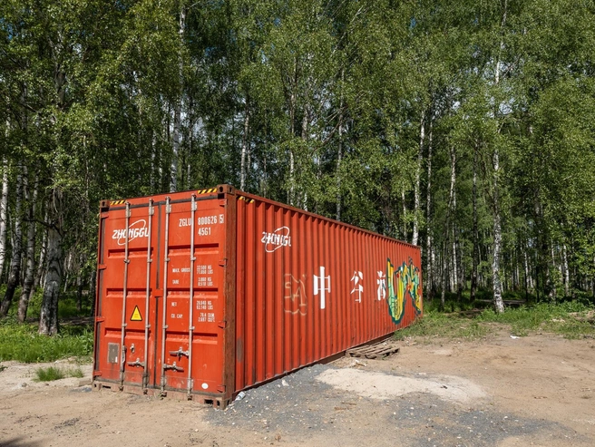 В дальней части парка стоит контейнер | Источник: Александр Куренной / 76.RU