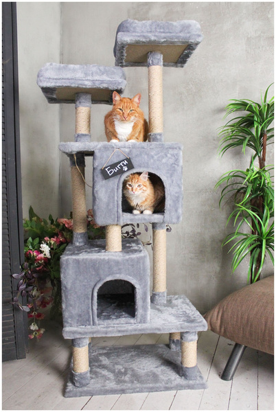 Домик для кошки с когтеточкой и лежанкой, игровой комплекс АппартКотэ, 60х40х159, игрушка в подарок