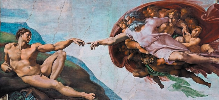 Фрагмент росписи Сиксинской капеллы кисти Микеланджело