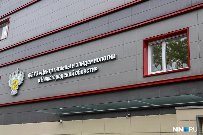 Работники в ожидании открытия лаборатории | Источник: Наталья Бурухина / NN.RU