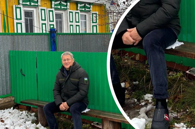 Недавно Хабиров выложил фото, в котором он одет в куртку с флагом Башкирии и дорогие ботинки | Источник: Радий Хабиров / T.me