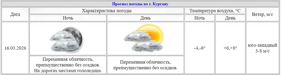 По данным курганских метеорологов днем в Кургане +6, +8 градусов | Источник: kurganpogoda.ru