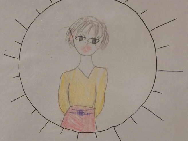 Для пятилетнего ребёнка результат очень достойный, особенно выделяется ровный круг. | Источник: читательница E1.RU