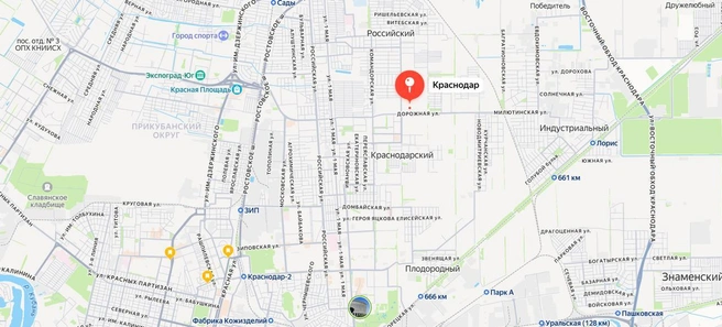 Расположение поля | Источник: Яндекс Карты