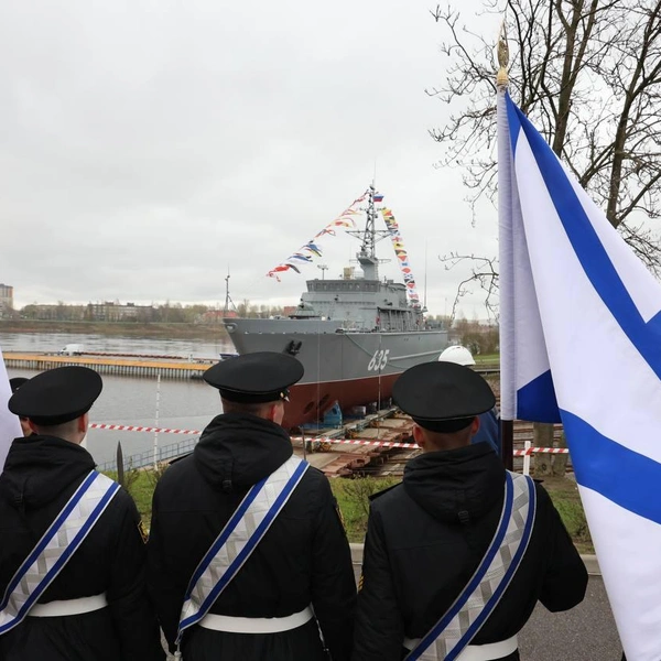 «Полярный» на воде. В Петербурге спустили новый тральщик проекта «Александрит» | Источник: Валентин Егоршин / «Фонтанка.ру»
