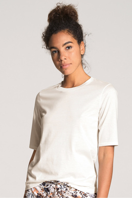 Белая футболка с удлиненным рукавом 
