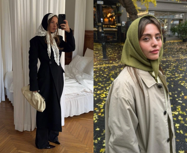 Шерстяная косынка — лучшая альтернатива шапкам (без вреда для прически)