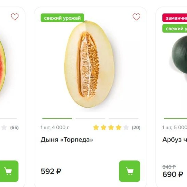 Цены на арбузы и дыню в сети магазинов «Азбука вкуса» | Источник: av.ru