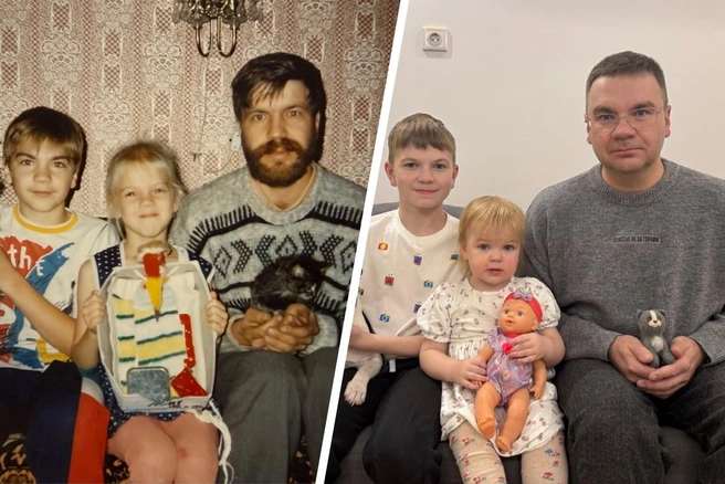 В мальчике на фотографии слева очень легко узнать мэра Перми Эдуарда Соснина | Источник: Эдуард Соснин / Telegram