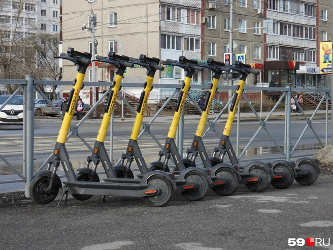 Парковать самокаты в центре Перми нельзя с 2024 года | Источник: Кирилл Хафизов / 59.RU