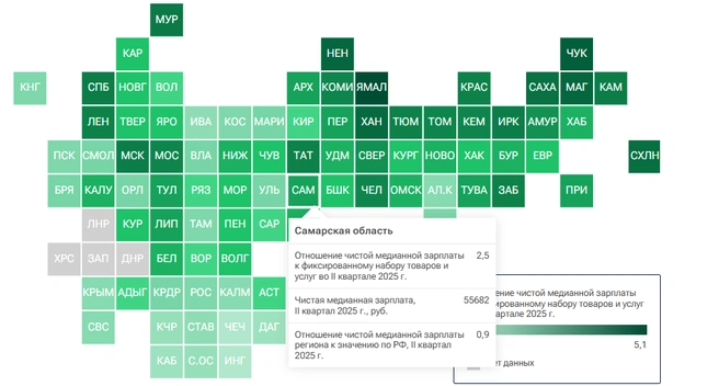 Чем темнее цвет, тем выше покупательная способность населения в регионе | Источник: РИА Новости