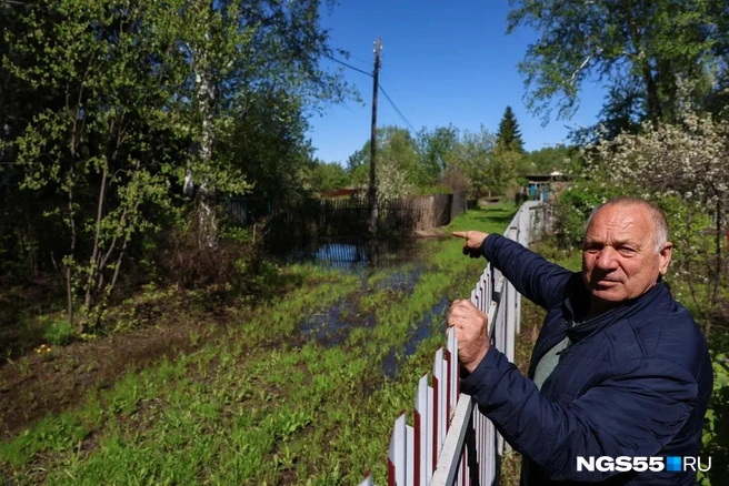 По словам председателя СНТ «Урожай-1», воду отводить некуда, потому что она повсюду | Источник: Евгений Софийчук / NGS55.RU