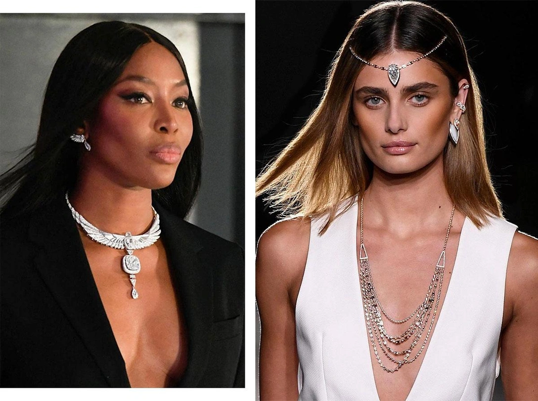 Наоми Кэмпбелл (слева) и Тейлор Хилл в украшениях Messika | marieclaire.ru