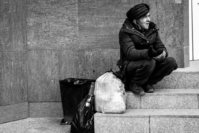 Николай. Предпочитает жить в лесу и зарабатывать милостыней | Источник: Анна Хвостова