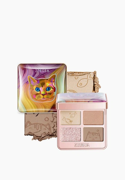 Тени для век Zeesea TIPSY KITTY Eyeshadow Quad