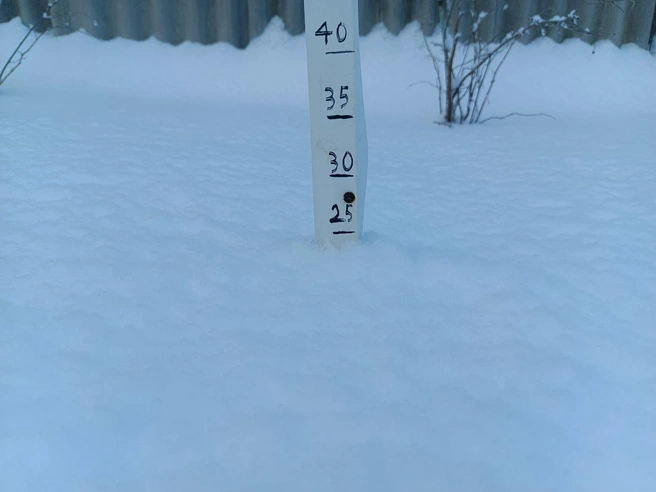 Глубина снега. Наглядно | Источник: MeteoVolgograd_34 / T.me