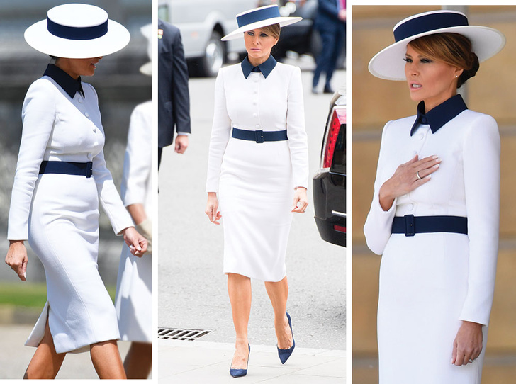10 платьев для офиса, как у Мелании Трамп на встрече с королевской семьей