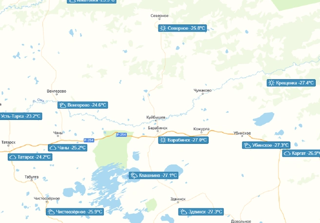 В некоторых районах области не было сильных морозов | Источник: meteo-nso.ru