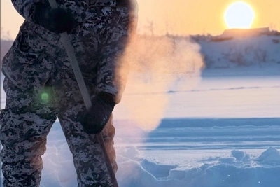Панда Саха показал зимний водопой коров в Якутии