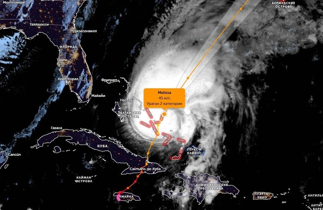 Ураган «Мелисса» движется к Бермудам, оставив за собой разрушения в Карибском бассейне | Источник: Погода от шефа. Михаил Леус