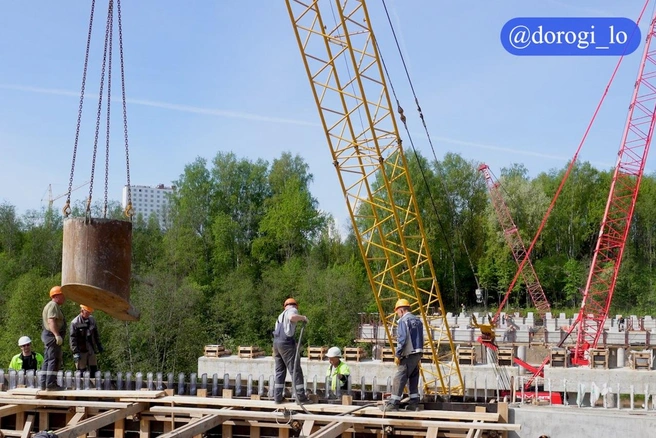 Дорожники показали, как идет строительство обхода Мурино в створе Пискаревского | Источник: Dorogi_lo