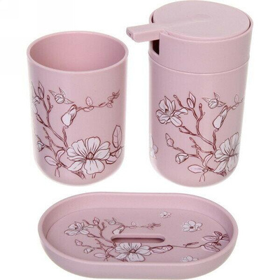 Розовый набор предметов для ванны с сакурой 🧽