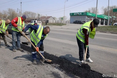 Ямы на дорогах Петропавловска латает «Тепловодхоз»
