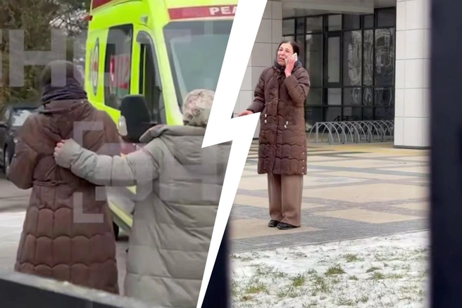 Мать убитого четвероклассника приехала к школе в Подмосковье | Источник: SHOT, МК: срочные новости / T.me