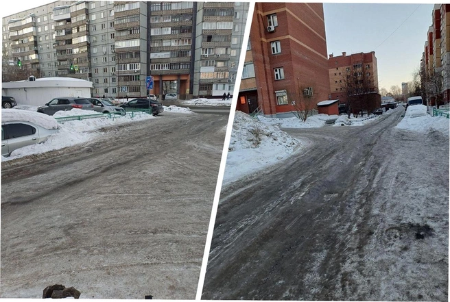 На дороге по улице Плахотного образовалась колея | Источник: читательница НГС Мария